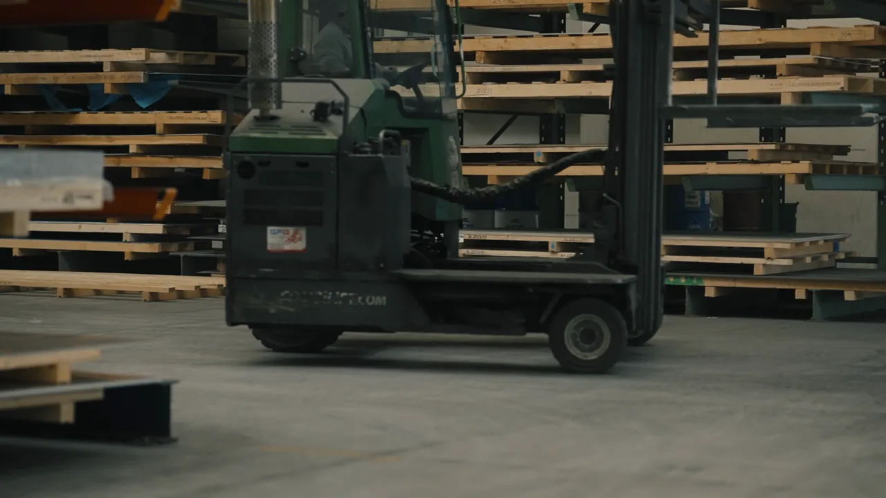 Unternehmensfilm: Aufnahmen aus einer Werkhalle.